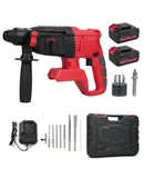 Brushless Rotary Hammer Rotary Hammer Drill 3 Modes Selector Variable Speed 360° Adjustable Handle 5.0Ah Li-ion Battery and Charger Included