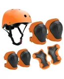 Kids outdoor skateboarding, Bike Helmet Toddler Helmet Kids Sport Protective Gear Set-Orange