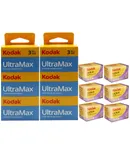 Kodak UltraMax 400 Color Negative Film (35mm, 36 Exposures) - 3 Pack + 6x Kodak GOLD 200 Color Negative Film 35mm Roll Film, 24 Exposures