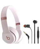 Beats by Dr. Dre Beats Solo 4 Wireless On-Ear Headphones (Cloud Pink) + JBL T110 in Ear Headphones Black