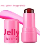 Jelly Blush Set Rouge Cream Face and Lip Dual-use Lipstick Jelly Blush-Burst Poppy Pink
