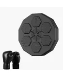 Rmeet Music Boxing Machine, Upgraded 2.0 Smart Bluetooth Music Boxing Parent-Child Games, Wall-Mounted Exercise Equipment for Home Exercise,Adult black boxing gloves