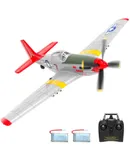 VOLANTEXRC RC Plane 4 Channel P51D Mustang Remote Control Airplane Fighter RTF with 6-Axis Gyro, 3 Modes Easy to Fly, 2.4GHz Radio Controlled Aircraft for Beginners, Boys & Adults (Red)