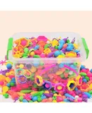 Pop Beads, Jewelry Making Kit - 1008 pop beads [storage box] + 12 bracelets + 4 hairbands