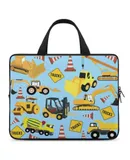 Construction Trucks Vehicles Pattern - Excavator Dump Truck Backhoe And More Laptop Bag Women Man 10 12 13 15 17 Inch Office Notebook Travel Computer Handbag Waterproof Bag Notebook Cover