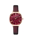 Women's Quartz Watches Waterproof Quartz Watches Leather Strap Watches Fashion Casual Watches，Red
