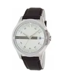 Reloj Armani Exchange Hombre | Coleccion Shade | Modelo AX2100 | Caja Redonda | Ø 46mm Acero inoxidable | Cierre Hebilla | Movimiento Cuarzo | Dial Beige | Cristal Mineral | Correa Cuero Cafe | 50m / 5 ATM | Línea Clásico