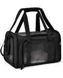 Carrying Bag 1Pcs Gray Cat Carrier Bags Puppy Backpack Window Mesh Transporter Carrying Bag Airline Approved Backpack for Cats-black Small S(40*25*25CM)