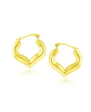 10k Yellow Gold Hoop Style Heart Shape Earrings
