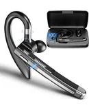 Bluetooth Wireless Earpiece for Cellphone, Bluetooth 5.2 Headset Wireless Headphone with Charging Case,Microphone for Office Driving, Hands-Free Earphones Compatible with Android/iOS