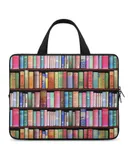 Bookworm Antique Book Library, Vintage Book Shelf Laptop Bag Women Man 10 12 13 15 17 Inch Office Notebook Travel Computer Handbag Waterproof Bag Notebook Cover
