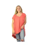 Ladies Summery Tunic, Graceful Swing Top in 100% Cotton