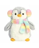 Aurora® Festive PomPom Penguin™ 23cm Pompom Muffs & Scarf™ Rainbow Stuffed Animal