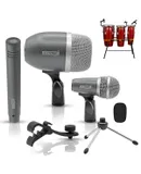 5 Core Conga Mic Cardioid Dynamic Condenser XLR Microphone For Kick Drum Snare Tom Instruments