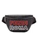 Fendi Roma Fendigraphy Nero and Rosso Leather Belt Bag