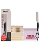 Feather Styling Razor Kit by Jatai for Unisex - 3 Pc 1Pc Styling Razor, 10 Feather Standard Blades, 1Pc Blade Disposal Case