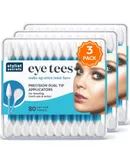 Fran Wilson EYE TEES COTTON TIPS 80 Count (3 PACK) - Precision Makeup Applicator, Double-sided Swabs with Pointed and Rounded Ends for Perfect Blending, Effective Cleaning and Precise Touch-ups