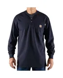 Carhartt Flame Resistant Force Long Sleeve Henley Shirt - Regular In Dark Navy