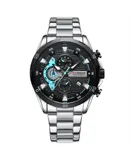 Men's Wristwatch Quartz Watch Casual Business Steel Band Watch，Silver