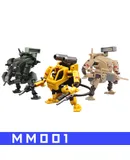 RIHIO free assembly toys infinite far-reaching mecha MM001 assault series + logistics mecha set model-Three-piece set (industrial yellow + military green + sand yellow)
