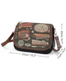 Fast Food Restaurant Menu Vintage Crossbody Bag for Women Medium Leather Hobo Bags Shoulder Bag Classic City Leather Satchels