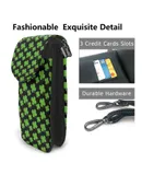 Saint Patrick Clover Pu Leather Crossbody Phone Bag Card Slots Flip Phone Purse With Adjustable Strap 7.6x4.9inch
