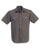 Gioberti Mens Casual Western Solid Short Sleeve Shirt with Pearl Snaps