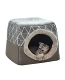 Self-Warming Cat Bed Cave 2-in-1 Foldable Dogs Cushion Bed Soft Comfortable All Season Washable Cat Bed Mat Indoor Cats Dogs House With Pillow