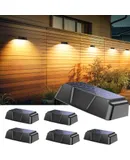 Brightown Solar Fence Lights Outdoor - 6 Pack Solar Outdoor Lights ，7 RGB Color,  Deck Solar Lights for Outside Yard Step