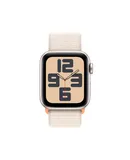 Apple Watch SE (2nd Gen) [GPS 44mm] Smartwatch with Starlight Aluminum Case with Starlight Sport Loop. Fitness & Sleep Tracker, Crash Detection, Heart Rate Monitor, Carbon Neutral（renewed）- light pink