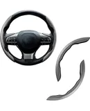 Car Carbon Fiber Anti-Skid Steering Wheel Cover, Segmented Protector, Butterfly Universal 99% Cover Interior Accessories (Grey)