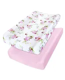 Changing Pad Cover for Girls 2 Pack, Lovely Print Soft Diaper Change Table Sheets, Fit 32