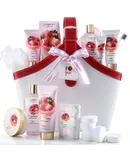 Strawberry Milk Scented Bath Set in a Leather Tote Bag