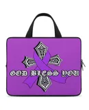 God Bless You Purple Laptop Bag Women Man 10 12 13 15 17 Inch Office Notebook Travel Computer Handbag Waterproof Bag Notebook Cover