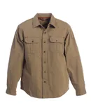 Gioberti Men's 100% Cotton Brushed and Soft Twill Shirt Jacket with Flannel Lining