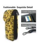 Caution Pu Leather Crossbody Phone Bag Card Slots Flip Phone Purse With Adjustable Strap 7.6x4.9inch