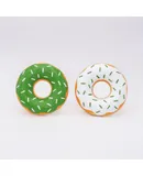 Latex Donutz, No Stuffing Squeaky Dog Toy, Holiday Themed, St. Patrick's Day 2 Count