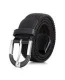 Mio Marino Men's Twill Weave Elastic Belt-Deep Charcoal-Large
