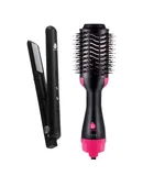 Style-on-the-Go Bundle – Cordless Hair Straightener & One Step Volumizer Brush for Sleek, Voluminous Hair Anytime, Anywhere