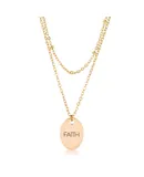 Double Chain FAITH Necklace Gold