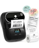 Phomemo Label Printer - M110 Thermal Label Printer, Upgraded Bluetooth Portable Label Maker for Product, Address, Small Business, Sticker, Home, DIY for Phone/Tablet/PC/Mac, with 100 Labels,black