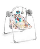 Baby Swing for Infants,Portable Baby Swing with 5-Speed,Adaptable and Compact Baby Swings to Toddler with Music,2 Toys,Soft Head Support,Timing,Baby Girl Swing for Babies 0-6 Months 6-20 lbs