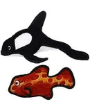 World's Tuffest Soft Dog Toy-Ocean Killer Whale-Squeakers Multiple Layers. Made Durable, Strong & Tough. Interactive Play (Tug, Toss & Fetch). Machine Washable & Floats (Combo Pack)