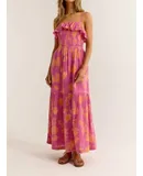Z Supply Bahari Sunshine Floral Midi Dress In Pink