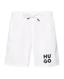 Hugo Men's Paol Suare Logo Swim Trunks, White