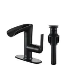 Single Handle Black Bathroom Sink Faucet with Built-in Filter