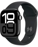 Apple Watch Series 10 (GPS) 42mm Aluminum Case with Black Sport Band - S/M - Jet Black - (2024)