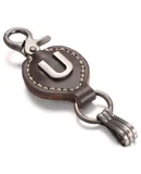 Mio Marino Monogrammed Ringlet Alphabet Keychain-U Rich Brown-One Size