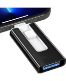 MFi Certified 256GB Flash Drive for iPhone iPad, Photo Stick for External Memory Storage, USB Memory Stick Thumb Drive for iPhone/iPad/Android/PC (Black)