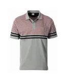 Gioberti Mens Double Striped Contrast Polo Shirt with Pocket - Yarn Dye